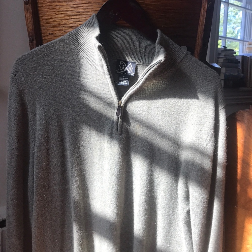 Green 1/4 zip cashmere sweater